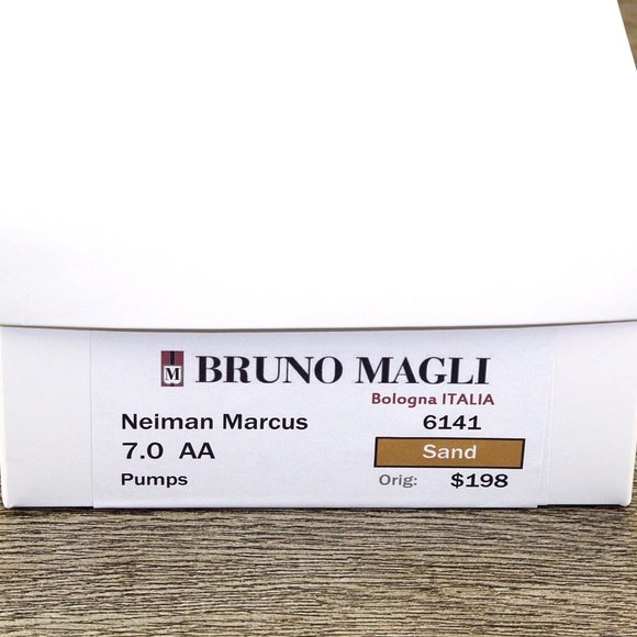 NEW * $198 Bruno Magli GIANNA Women\'s 7 Narrow Neiman Marcus Sand * new Trees